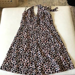 H&M leopard halter dress